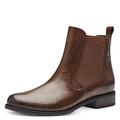 MARCO TOZZI Damen Chelsea Boots aus Kunstleder Flach, Braun (Cafe), 37