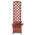 rightclick Wooden Garden Planters Square Outdoor Planters for Garden Patio Deck Garden Planter with Wooden Framed Trellis Easy Assembly_40 x 40 x 160cm