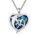 VONALA 925 Sterling Silver Ocean Dolphin Necklace,Crystal Heart Pendant Necklace Dolphin Jewelry Gift for Women/Girls