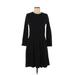 J.Crew Casual Dress - A-Line Crew Neck 3/4 sleeves: Black Print Dresses - Women's Size 8