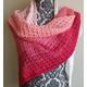 Crochet Triangle Scarf Or Shawl in White & Pink, Red