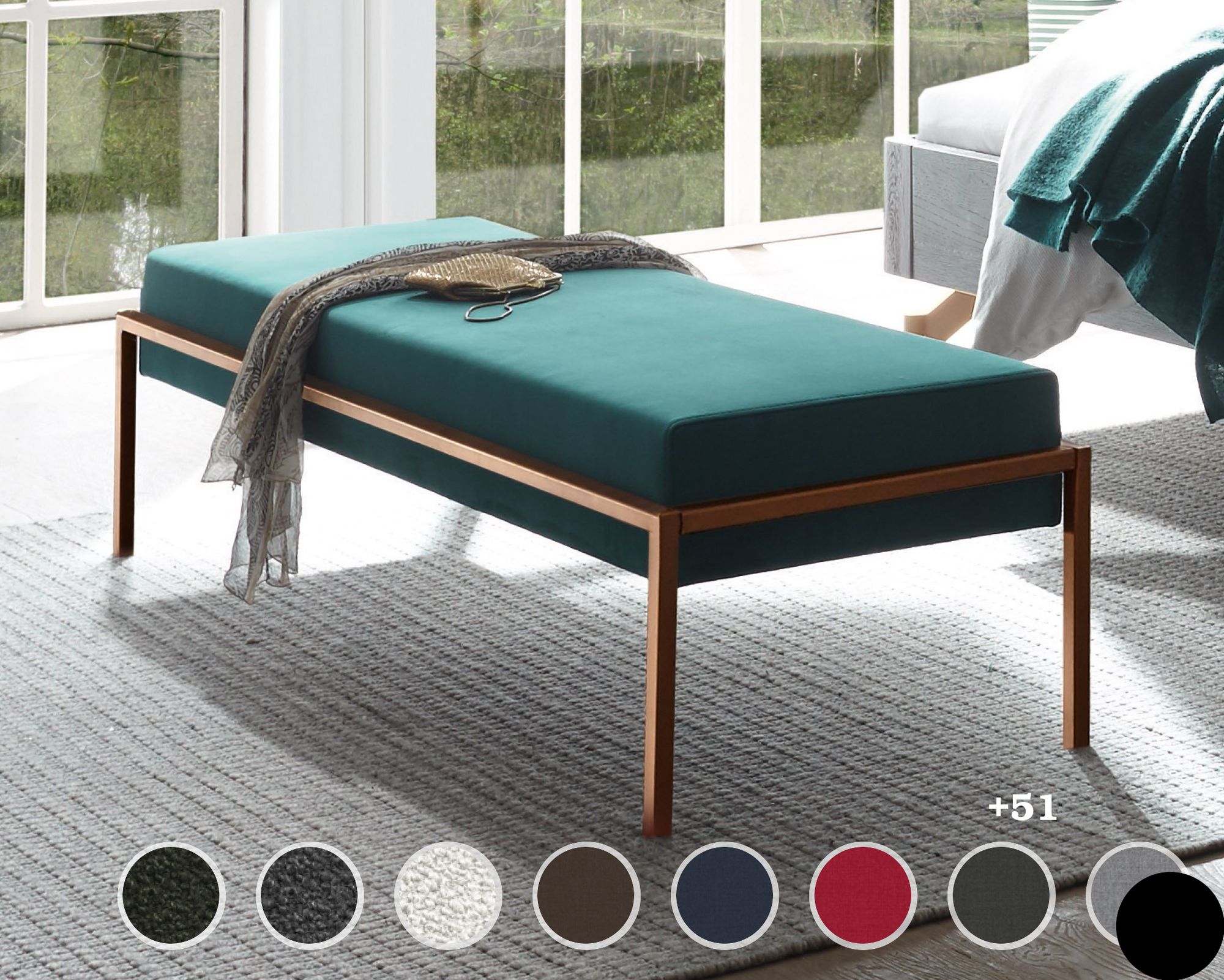 Hasena Bettbank Topa Kupfer / PK3 Tocco 711 creme