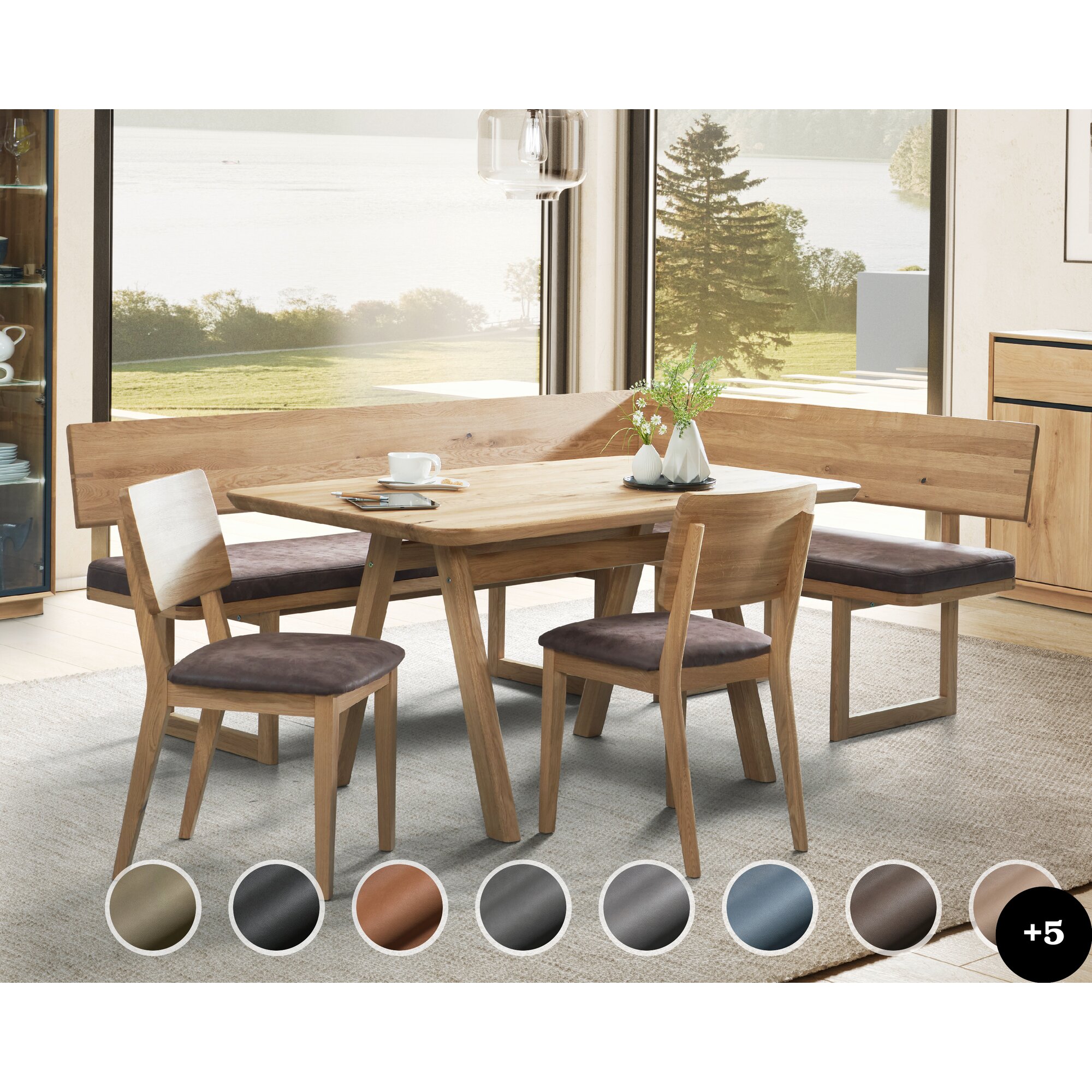 Schösswender »Deven« Eckbankgruppe II Gavin 201 olive / Wildeiche Samtöl