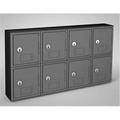 United Visual Products Cell Phone Locker 8 Door with Key Lock - Black & Grey - 22 x 4 x 12.5 in.