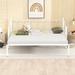 Twin Size Metal Daybed with Trundle, Daybed with Slat No Box required White