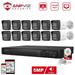 Anpviz 16CH 4K 5MP PoE Home Security Camera System H.265+ NVR AI CCTV System and 12PCS IP Bullet Camera With 4TB HDD Human Vehicle Detection Night Vision