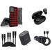 Accessories for Motorola Moto G Stylus 5G 2023 - Belt Holster Kickstand Rugged Case (Red Black Plaid) Wireless Earbuds Car Charger Wall Charger USB Cables (3ft 6ft 10ft)