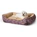 Bilot Self-Warming Lounge Sleeper Dog Bed Medium 24 X 30 Inches Brown Paisley Print
