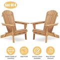 Smuxee 4Pcs Adirondack Chair Set Folding Wood Outdoor Chair Patio Brown