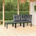 Ebern Designs Marlenny 24.4" Wide Outdoor Wicker Patio Sofa w/ Cushions Wicker/Rattan in Black | 26.8 H x 24.4 W x 24.4 D in | Wayfair