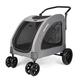 Virzen Dog Stroller Pet, Foldable Dog Stroller 4 Wheels, Mesh Skylight Pet Stroller Travel for Small Medium Large Pets up to 120lbs (Mixed Grey)