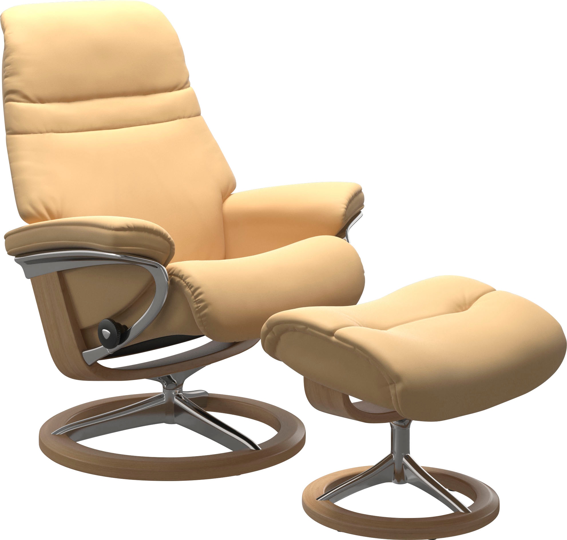 Relaxsessel STRESSLESS "Sunrise", gelb, B:83cm H:105cm T:74cm, Sessel, Relaxsessel, mit Signature Base, Größe M, Gestell Eiche
