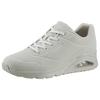 Wedgesneaker SKECHERS "UNO STAND ON AIR", Damen, Gr. 36, grau (hellgrau), Lederimitat, sportlich, Schuhe Sneaker, Freizeitschuh, Halbschuh, Schnürschuh weich gepolsterte Innensohle