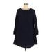 Union of Angels Casual Dress - Popover: Blue Solid Dresses - Women's Size Medium