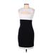 Cocktail Dress - Sheath: Black Color Block Dresses - Women's Size 6