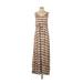 ViX by Paula Hermanny Casual Dress - Maxi: Brown Stripes Dresses - Women's Size Small