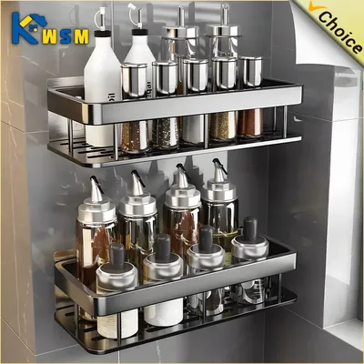 HOShelves-Organisateurs muraux en métal sans trous de poinçonnage accessoires de rangement