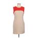 C. Luce Casual Dress - Sheath Crew Neck Sleeveless: Tan Print Dresses - Women's Size Large