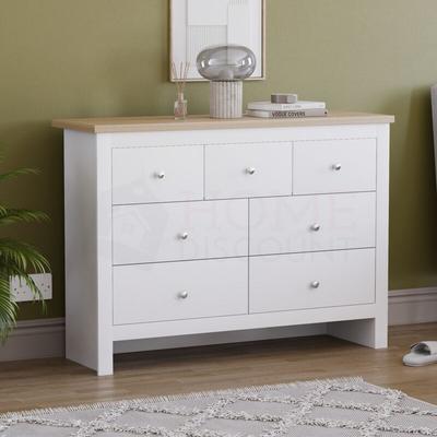 Arlington 7 Drawer Chest of Drawers Bedroom Storage Furniture, White Image