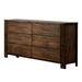 Loon Peak® Tiva 59 Inch Wide 6 Drawer Dresser, Metal Handles, Distressed Oak Wood in Brown | 36 H x 59 W x 17 D in | Wayfair