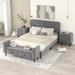 4 Pieces Bedroom Sets Upholstered Platform Bed, Queen Size