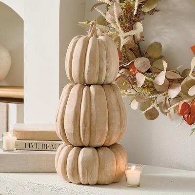 Solid Wood Pumpkins, Set Of Three - Grandin Road