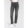 Gerade Jeans LEVI'S "314 Shaping Straight", Damen, Gr. 31, Länge 34, blau (river rock), Denim/Jeans, Obermaterial: 70% Baumwolle, 20% Polyester, 8% Viskose, 2% Elasthan, casual, gerade lang, Jeans, mit Stretch, Topseller