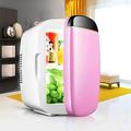 FAXIOAWA Mini Fridge 6L Refrigerator Portable Compact Cooler Warmer Low Noise Energy saving Fridge for Skincare Foods Home Car (Pink)