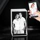 gors Personalized Photo Frames Customized Picture Crystal Laser Engrave Glass Picture Frame Photo Frame for Wedding Photo (3D,5 x 5x 8 cm)