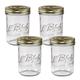 Le Parfait Familia Wiss Terrine Wide Mouth French Glass Jar w/Airtight 2-Piece System Gold Lids | Ideal for Canning, Food Storage, Meal Prep, Cake Jar & DIY Crafts | 24oz (Pack of 4) 750ml