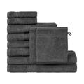 Homelover Organic Cotton 10 Piece Towel Set - 2 Bath Towels 4 Hand Towels 2 Washcloth 2 Face Cloth, 100% Luxury Turkish Cotton Towels for Bathroom, Coal Grey Towel Sets