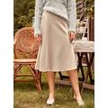 BEEOME Summer Women's Midi Skirt Solid Satin Skirt Long Skirt Casual For Party
