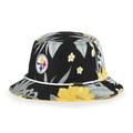 Men's '47 Black Pittsburgh Steelers Dark Tropic Bucket Hat