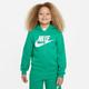 Kapuzensweatjacke NIKE SPORTSWEAR "CLUB FLEECE BIG KIDS' FULL-ZIP HOODIE" Gr. XL (164/170), grün (stadium green, white) Kinder Sweatjacken