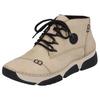 Schnürboots RIEKER, Damen, Gr. 38, beige, Lederimitat, sportlich, Schuhe, mit Ziersteppung