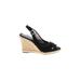 Banana Republic Wedges: Black Print Shoes - Women's Size 10 - Open Toe