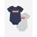 Levi's Kids Wear Baby Boys Batwing Bodysuit Set (2 Pack) In Grey Size 0 - 6 Mths