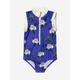 Mini Rodini Girls Rose Print Zip Up Swimsuit Size 12 - 18 Mths