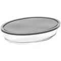 Plat ovale couvercle silicone 30x21cm keepeat - Transparent et gris anthracite - 5five