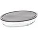 Plat ovale couvercle silicone 30x21cm keepeat - Transparent et gris anthracite - 5five