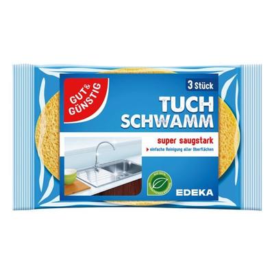 Gut und Günstig 3er-Pack Tuchschwamm »super saugstark« gelb