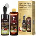 Wow Skin Science Apple Cider Vinegar Foaming Face Wash Save Earth Combo Pack- Consist of Foaming Face Wash With Built-in Brush & Refill Pack 350ml