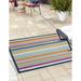 Unique Loom Paradera Aruba Outdoor Rug Square 5 3 x 5 3 Blue Coastal Striped Patio Deck Garage