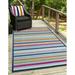 Unique Loom Paradera Aruba Outdoor Rug Rectangle 9 0 x 12 2 Blue Coastal Striped Patio Deck Garage