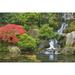 Oregon Portland Waterfall flows into koi pond by Don Paulson (24 x 15)