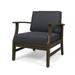 Giancarlo Acacia Wood Outdoor Club Chair Gray Dark Gray