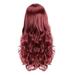 Sehao Wig Long Curly Hair Big Wave Wine Red Medium Temperament Wig Headgear Red Wigs for Women