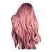 DOPI Headband Wigs Women s Pink Micro Curl Headgear Wavy Curl Wig Can Be Straightened and Bent Pink(2Pack)