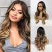 Long Wave Wigs for Women Ombre Wigs Natural Wave Middle Part Hair Heat Resistant Fibre Synthetic Wigs Women s Wig Daily Natural looking A10