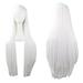 EQCOTWEA Wig Straight Cosplay Hair Props White Chemical Fiber 31.5inch Animation Wig